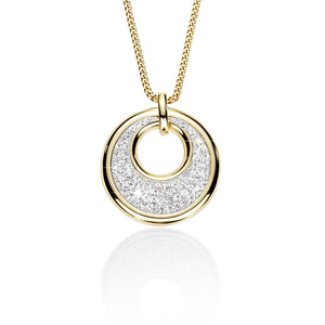 9ct Gold Bonded Silver Crystal Pendant