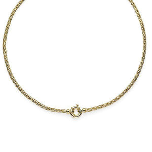 9ct Gold Bonded Silver Wheat Necklet with Bolt Ring Clasp 47cm