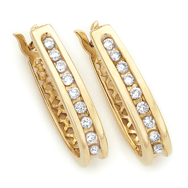 9ct Gold Drop Huggies