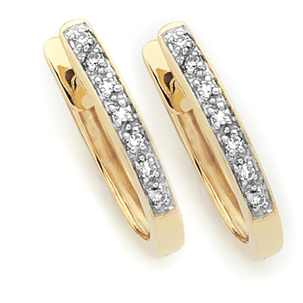 9ct Gold Oval Huggies