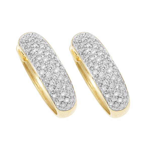 9ct Gold Pave Huggies