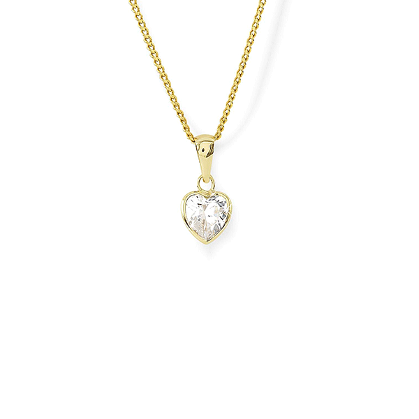 9 Carat Heart Cubic Zirconia Pendant