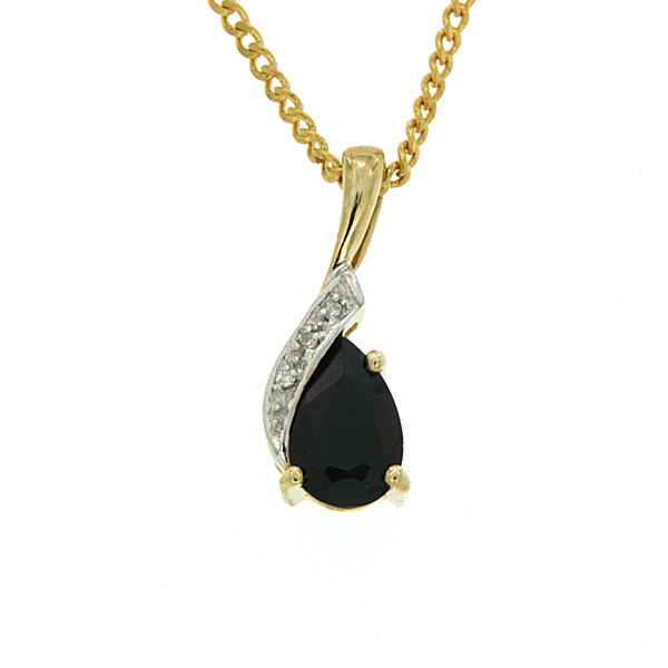 9ct Sapphire & Diamond Pendant