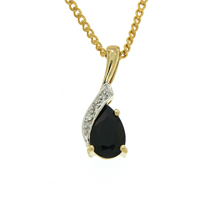 9ct Sapphire & Diamond Pendant