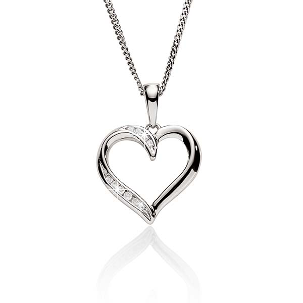 9ct White Gold 0.03ct Diamond Pendant