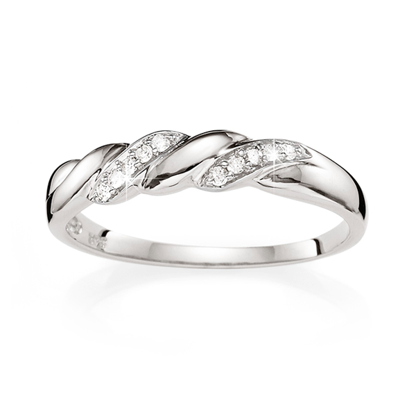 9ct White Gold Diamond Promise Ring