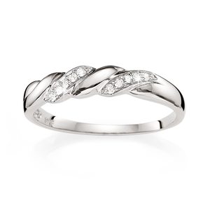 9ct White Gold Diamond Promise Ring