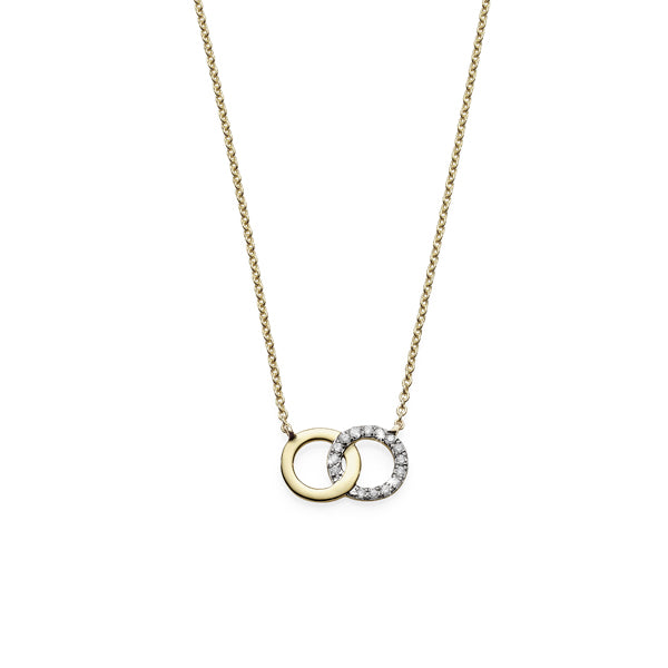 9ct Yellow Gold 45cm diamond necklet