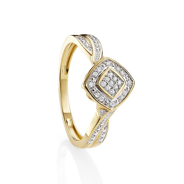 9ct Yellow Gold Diamond Dress Ring