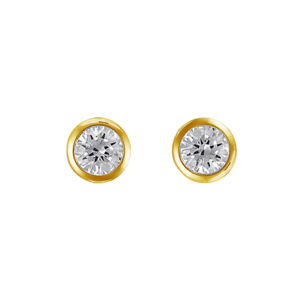 9ct bezel set 3mm cubic zirconia earrings