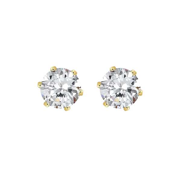 9ct claw-set 3.5mm round  cubic zirconia earrings