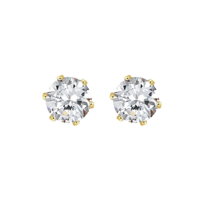 9ct claw-set 3.5mm round  cubic zirconia earrings