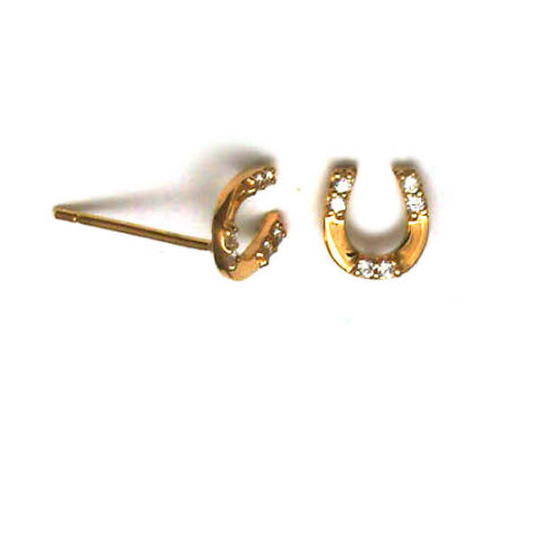 9 Carat Cubic Zirconia Horseshoe Studs