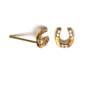 9 Carat Cubic Zirconia Horseshoe Studs