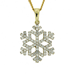9ct cubic zirconia snowflake pendant