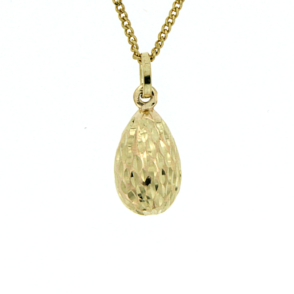 9ct diamond-cut drop pendant