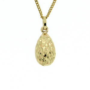 9ct diamond-cut drop pendant
