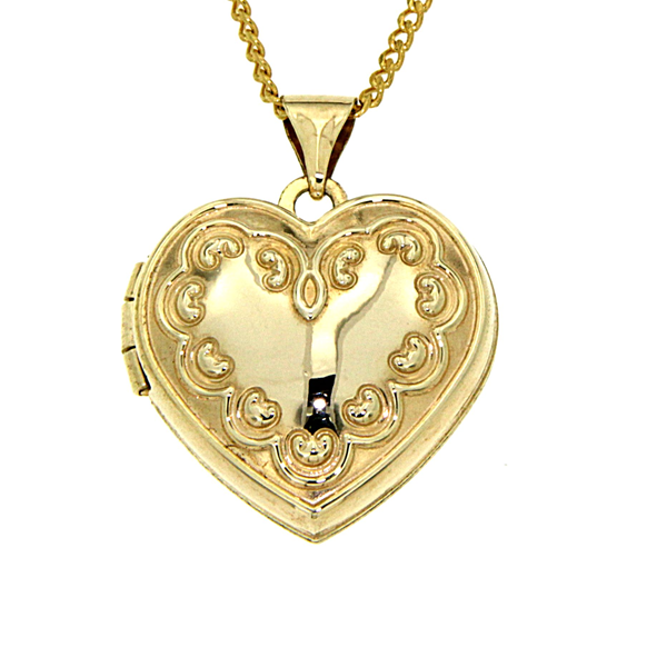 9ct gold-bonded silver heart locket