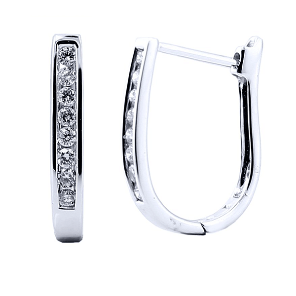 9ct white gold 0.25ct diamond huggie earrings