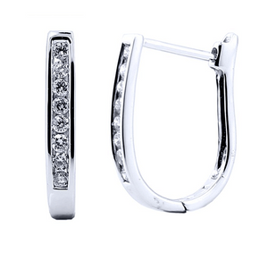 9ct white gold 0.25ct diamond huggie earrings