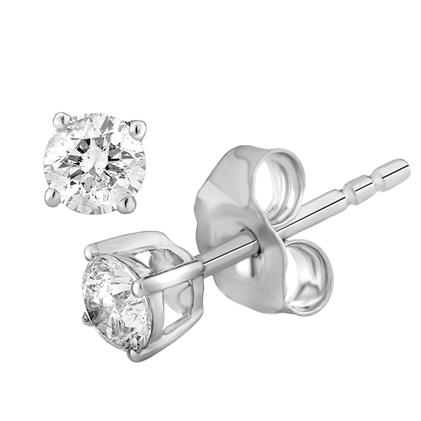 9ct white gold 0.25ct diamond studs