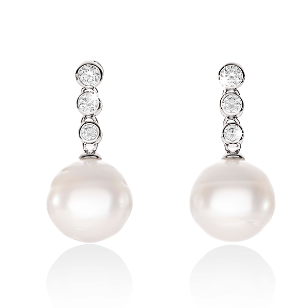 Arafura Cubic Zirconia South Sea Cultured Pearl Drops