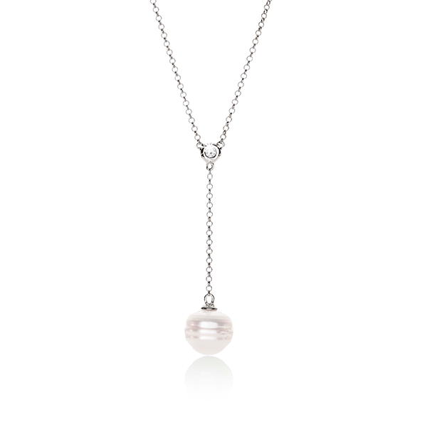 Arafura Cubic Zirconia South Sea Cultured Pearl Y-Necklet