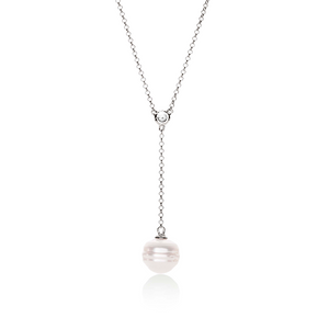 Arafura Cubic Zirconia South Sea Cultured Pearl Y-Necklet