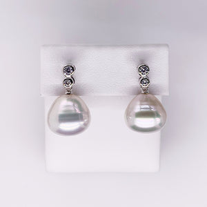 Arafura Sterling silver south sea pearl earrings