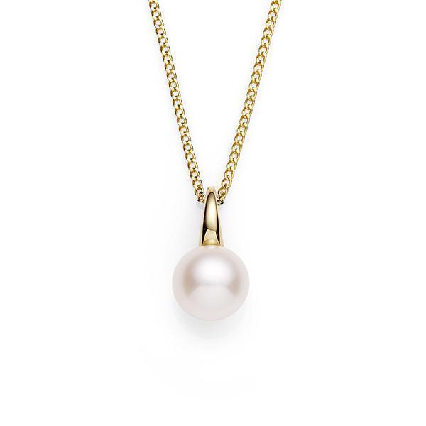 9ct yellow gold pearl pendant #"
