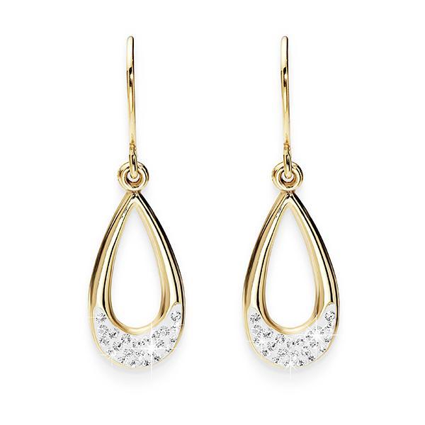 Gold-Bonded Silver Crystal Earrings