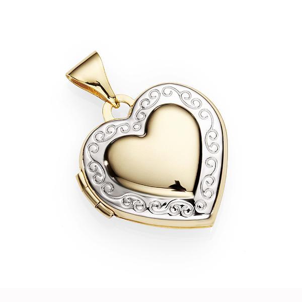 Gold-Bonded Silver Heart Locket