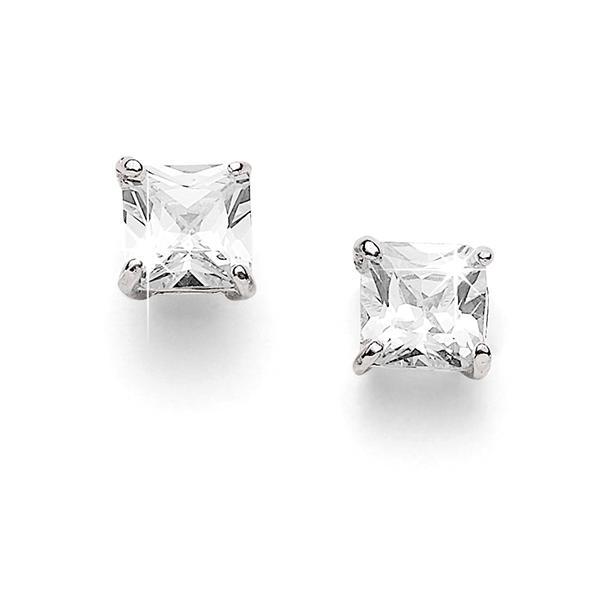 Sterling Silver 4mm princeSterling Silver cubic zirconia studs