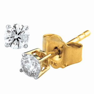 9ct Yellow Gold 4 Claw Diamond Studs (Tdw = 0.25ct Gh P1/2)