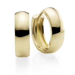 9ct 10mm Diameter 4mm Wide Polished Huggies