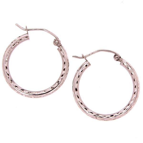 9ct rose 15mm diamond-cut hoops