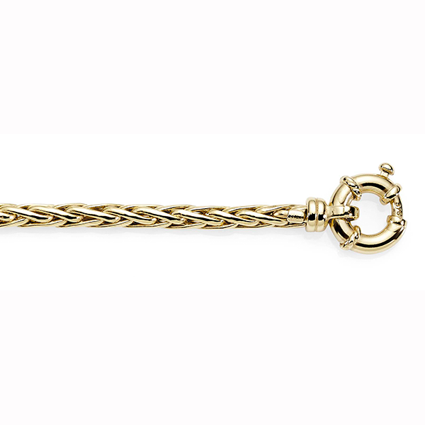 9ct Gold Bonded Silver Wheat Bolt Ring Bracelet