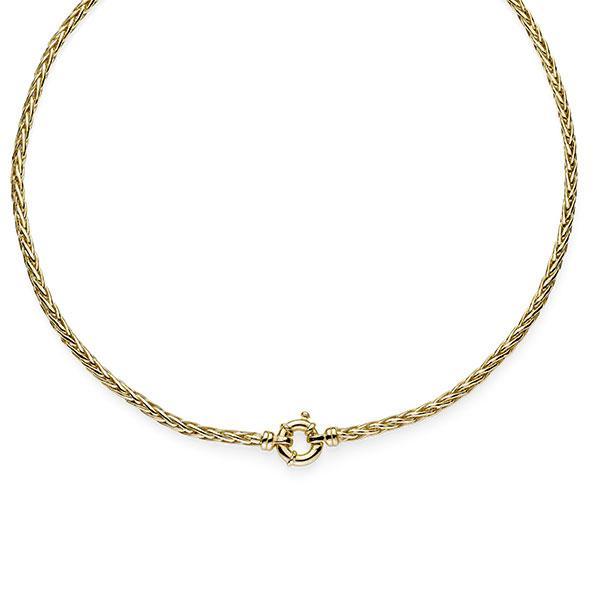 9ct Gold Bonded Silver Wheat Bolt Ring Necklet 47Cm