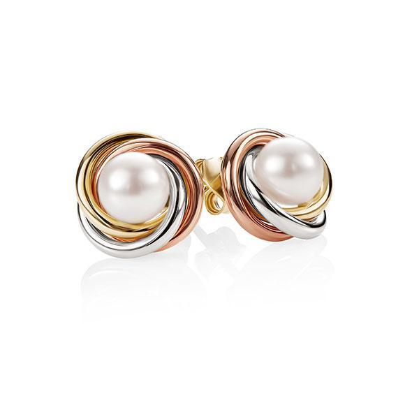 9ct YG/WG/RG FWP Studs "