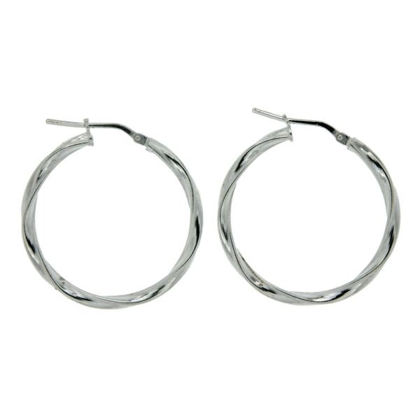 CH12944 MP5739 SS 25mm diameter 2mm wide ribbon twist hoops