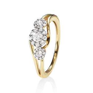 9ct gold 0.40ct+ diamond ring