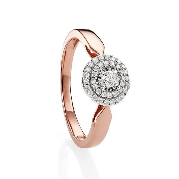 9ct Rose Gold 0.22ct Diamond Ring