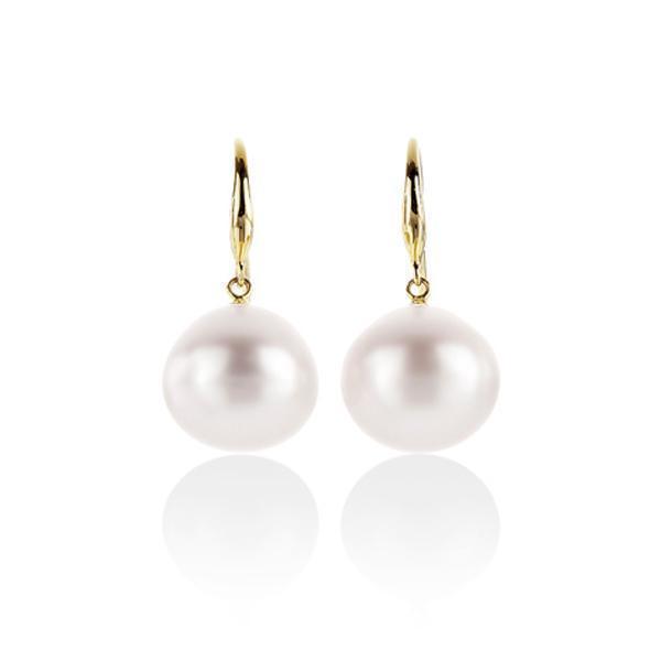 9ct Yellow Gold south sea pearl earrings /