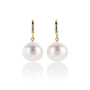 9ct Yellow Gold south sea pearl earrings /