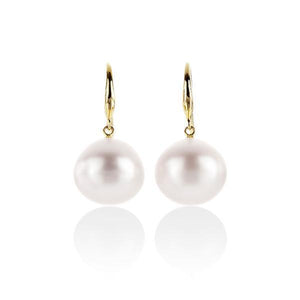 9ct Yellow Gold 13-15mm south sea Pearl earrings