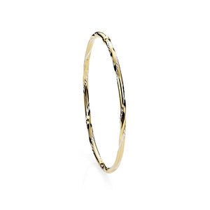 9ct Gold Bonded 65mm Diamond Cut Twist/Polished Bangle