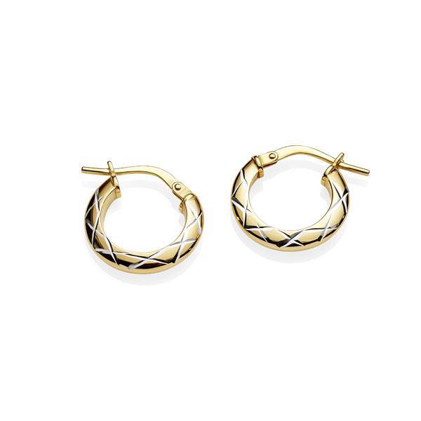 9 Carat Yellow Gold Bonded Silver Hoops