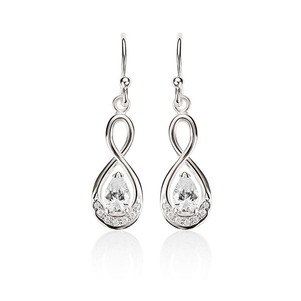 Sterling Silver Claw Set Pear Shaped Cubic Zirconia (CZ) Infinity Shep –  Jim Hughes & Sons Jewellers