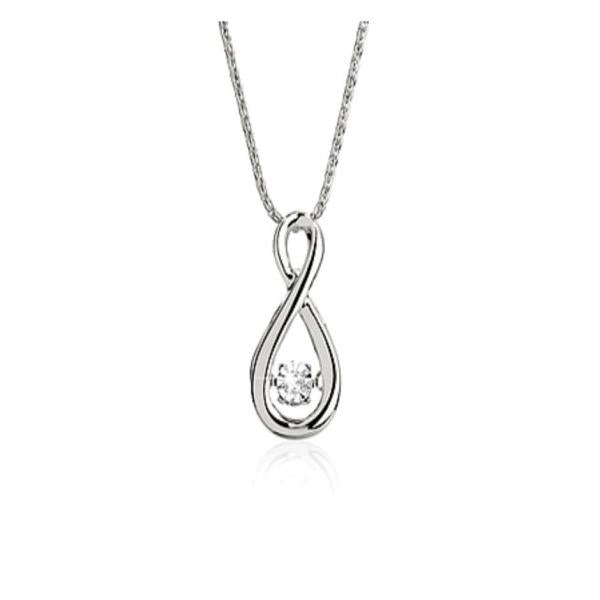 DANCING DIAMONDS 9ct white gold diamond pendant #