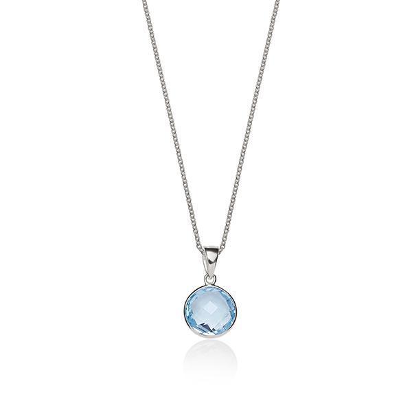 Sterling Silver blue topaz pendant & chain